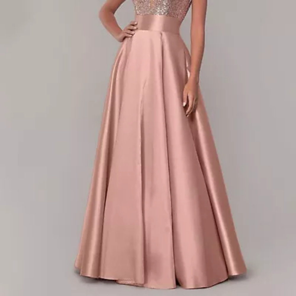 Elegant Pink Evening Gown Skirt
